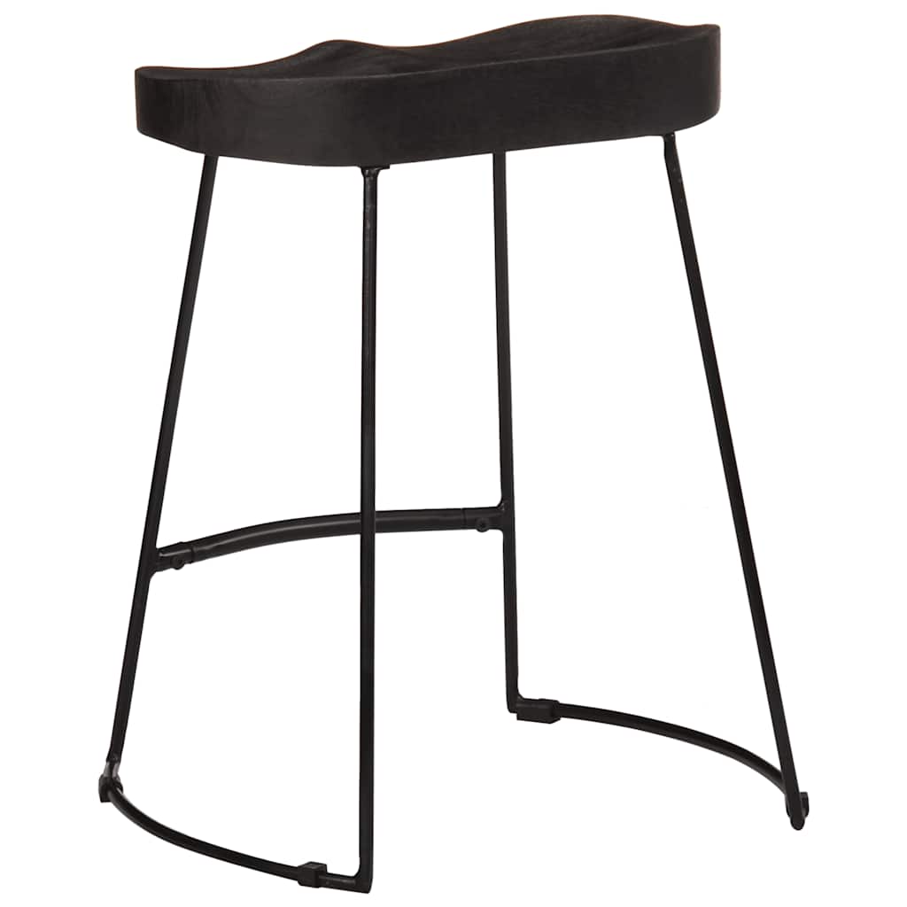 bárszékek 2 db Fekete 46x38x52 cm tömör fa Mango