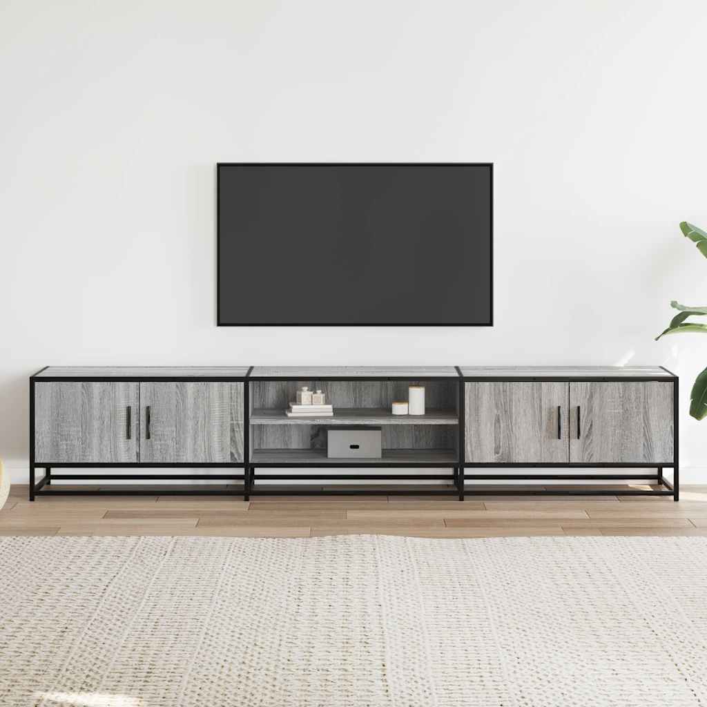 szürke sonoma színű szerelt fa TV-szekrény 210 x 35 x 41 cm