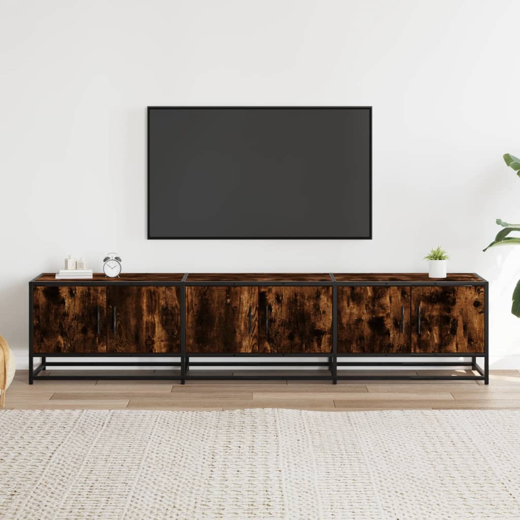 füstös tölgy színű szerelt fa TV-szekrény 180 x 35 x 41 cm