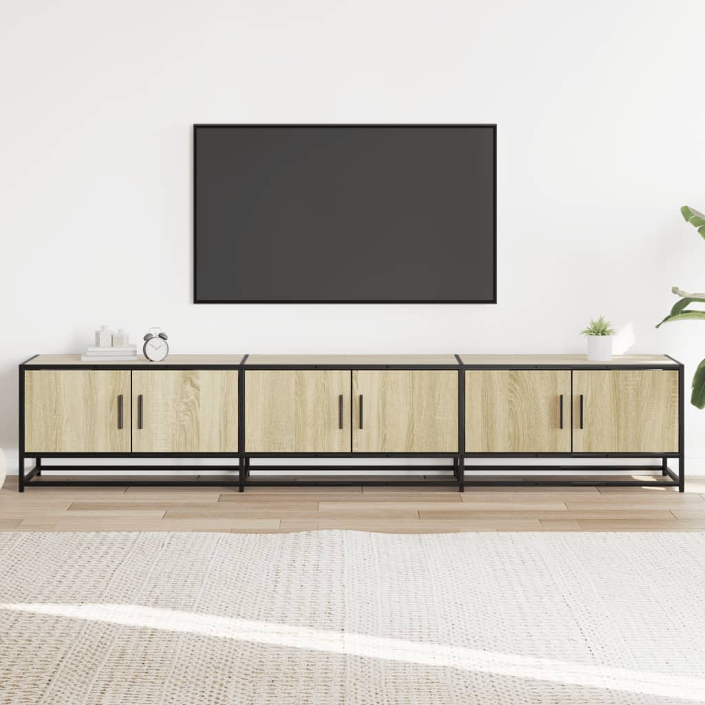 sonoma tölgy színű szerelt fa TV-szekrény 210 x 35 x 41 cm