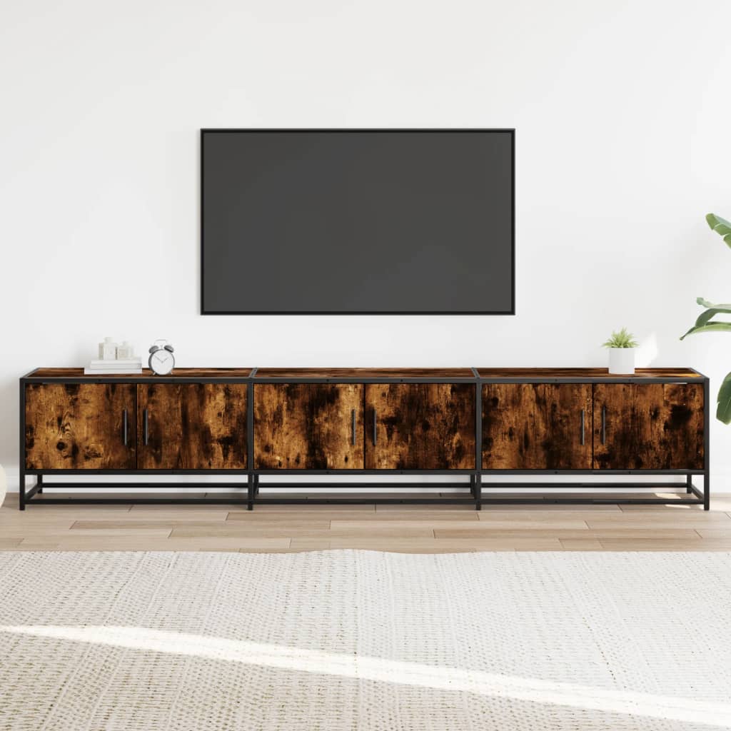 füstös tölgy színű szerelt fa TV-szekrény 210 x 35 x 41 cm