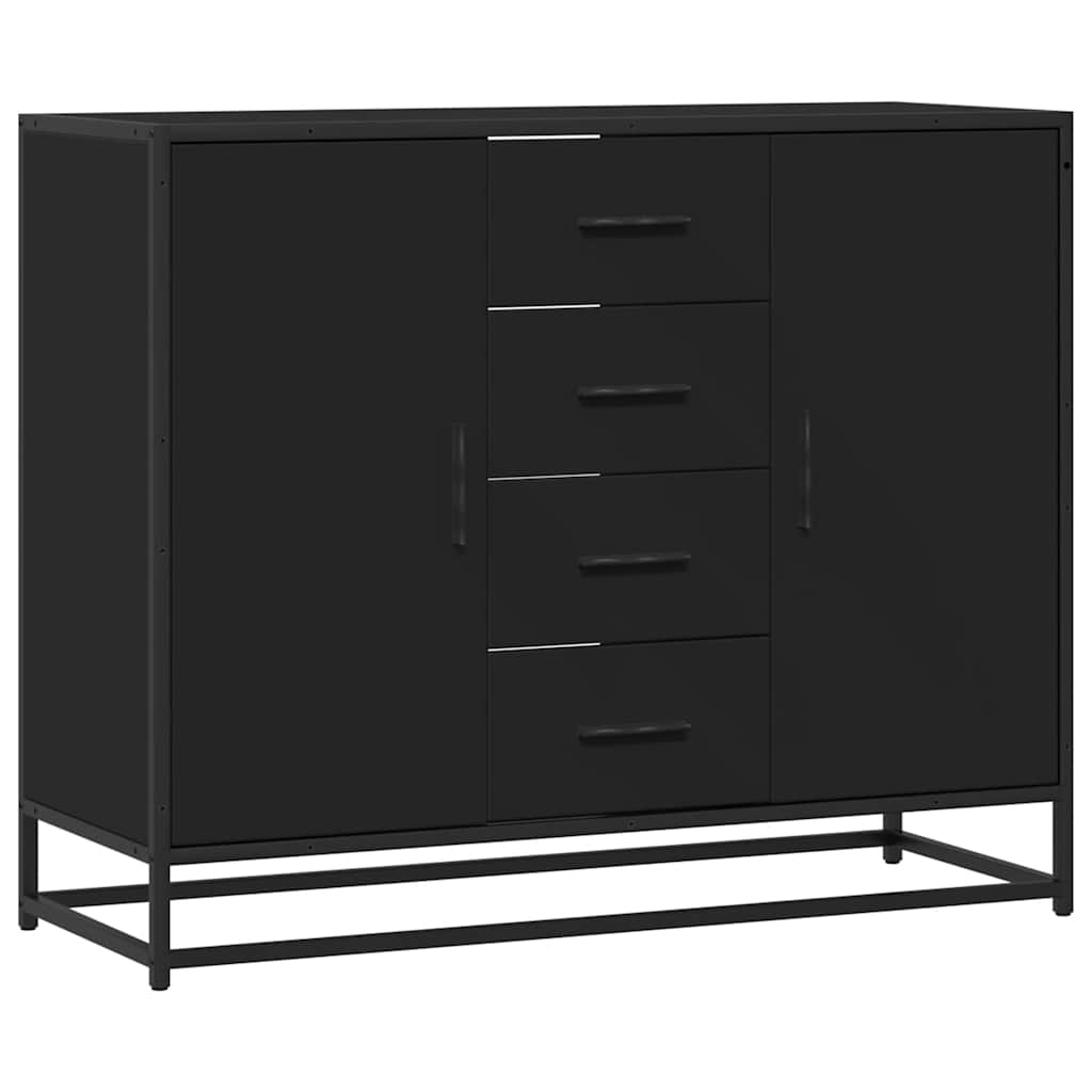 fekete szerelt fa tálalószekrény 92 x 35 x 76 cm