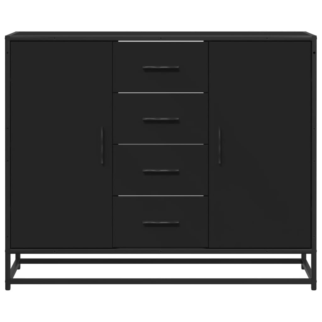 fekete szerelt fa tálalószekrény 92 x 35 x 76 cm
