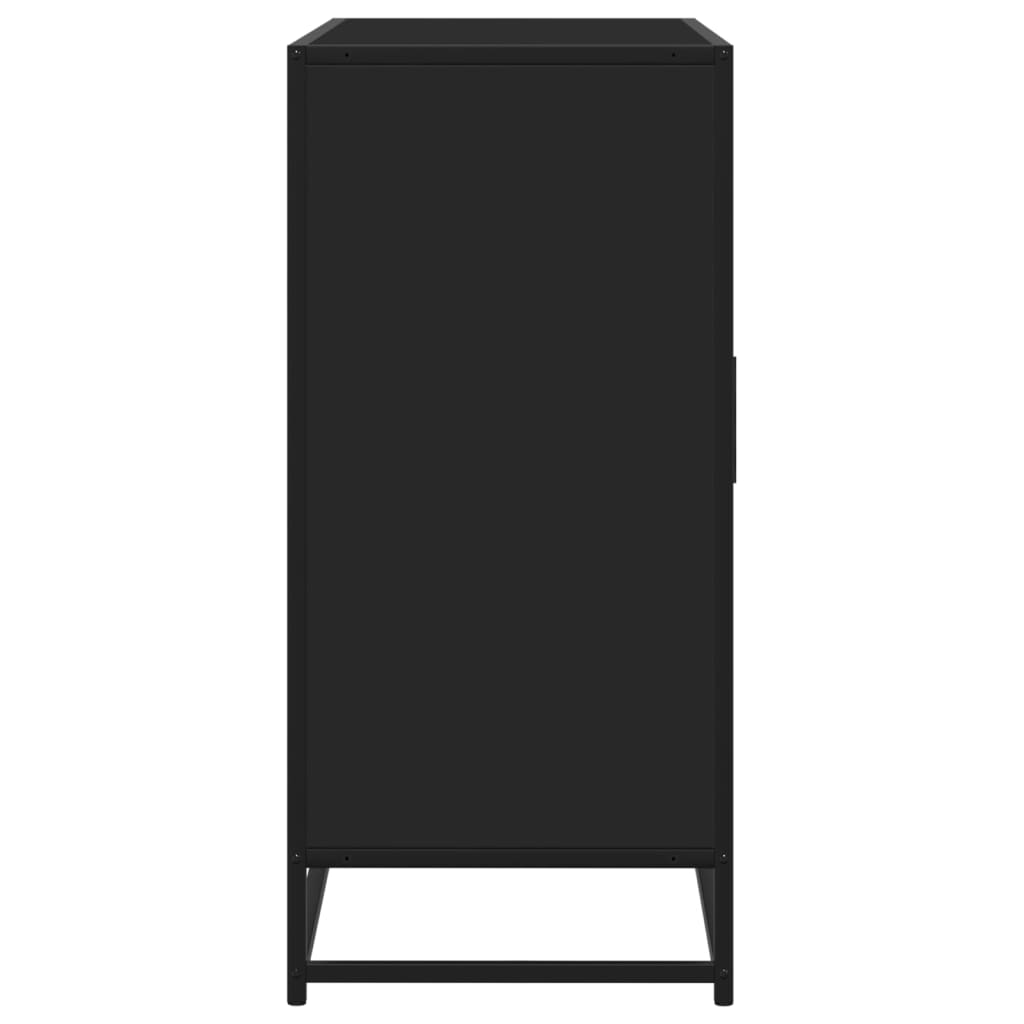 fekete szerelt fa tálalószekrény 92 x 35 x 76 cm