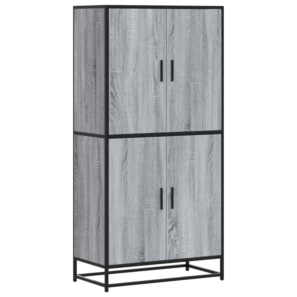 szürke sonoma színű szerelt fa magasszekrény 68 x 35 x 139 cm