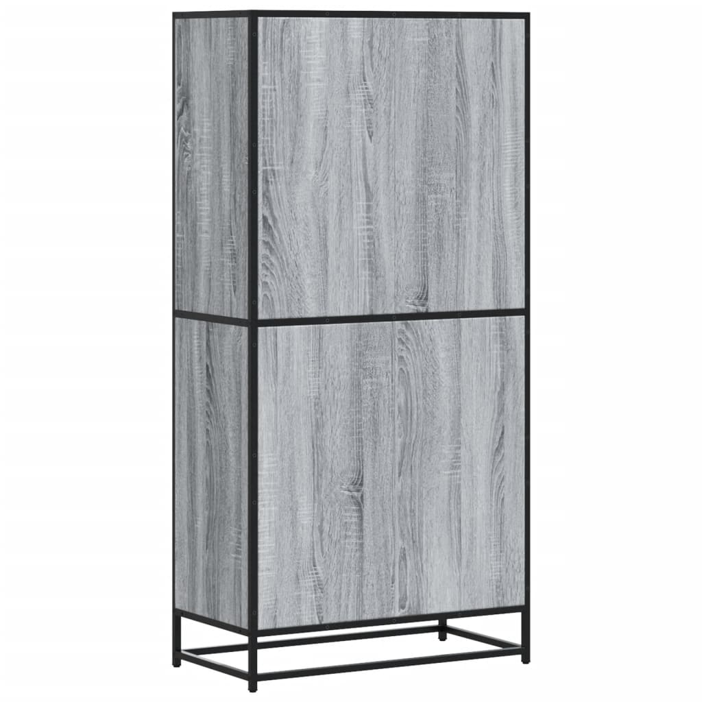 szürke sonoma színű szerelt fa magasszekrény 68 x 35 x 139 cm