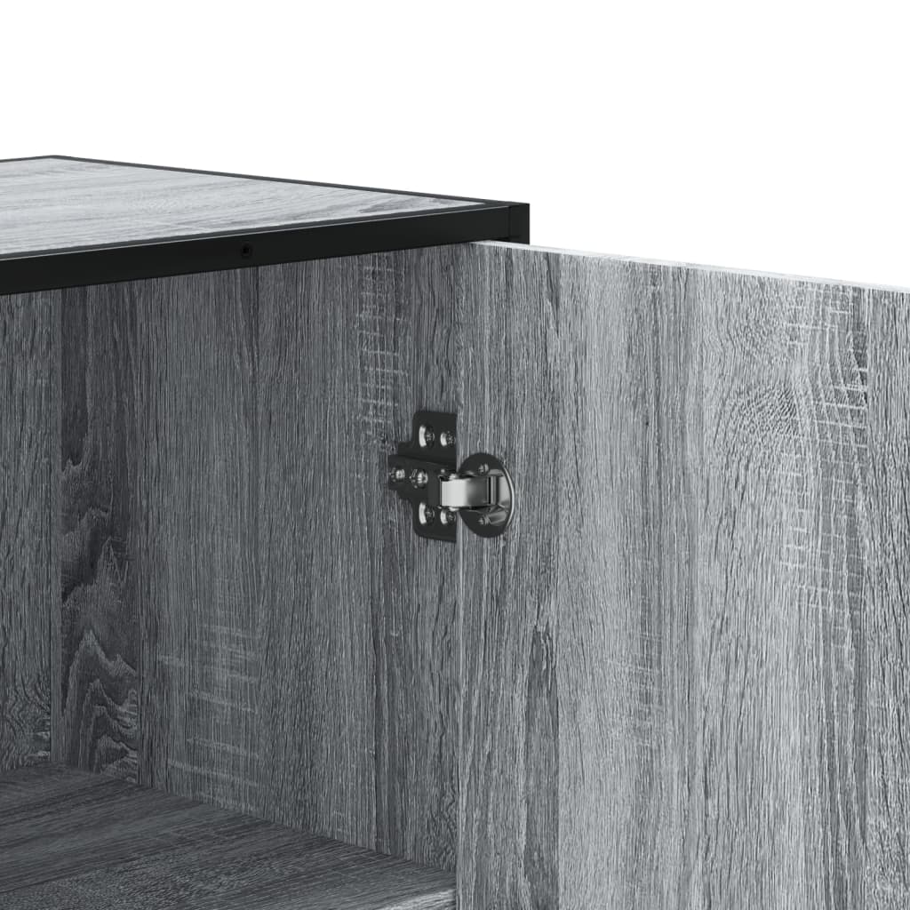 szürke sonoma színű szerelt fa magasszekrény 68 x 35 x 139 cm