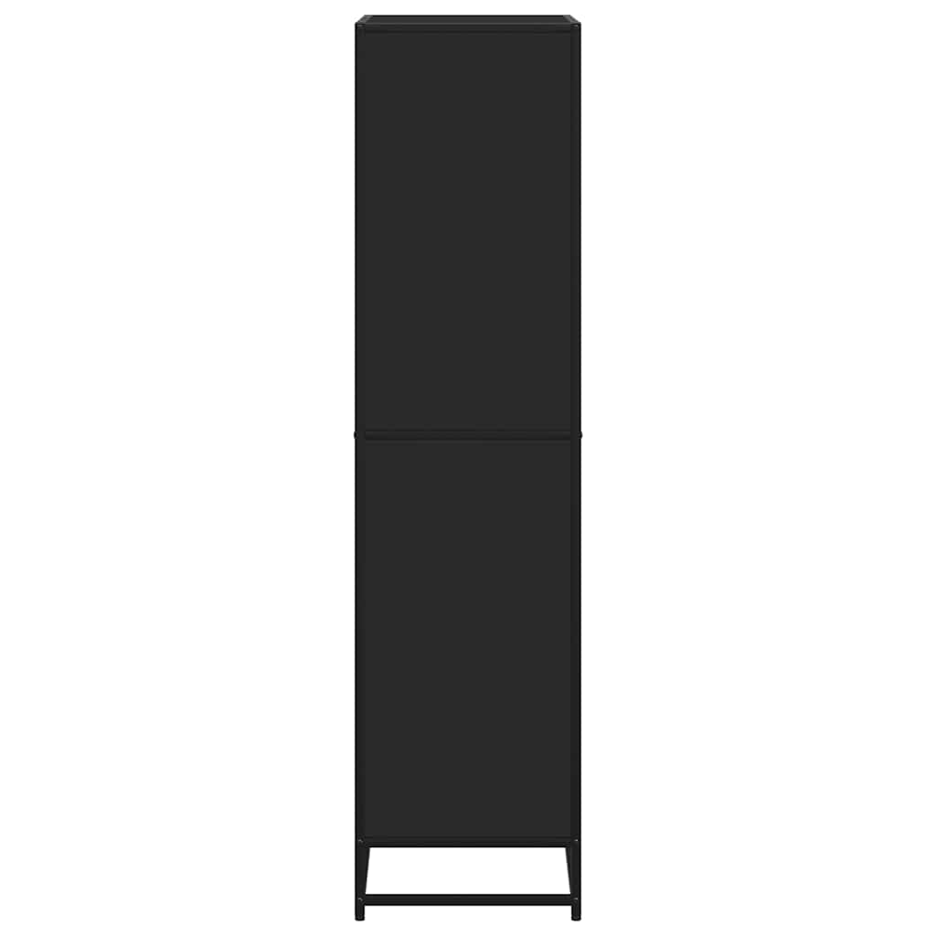 fekete szerelt fa könyvszekrény 60 x 35 x 139 cm