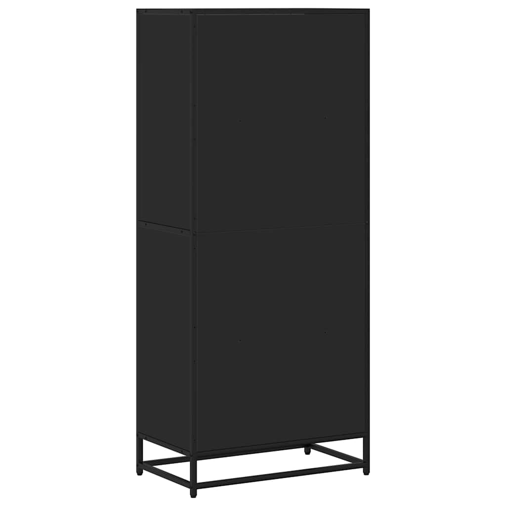 fekete szerelt fa könyvszekrény 60 x 35 x 139 cm
