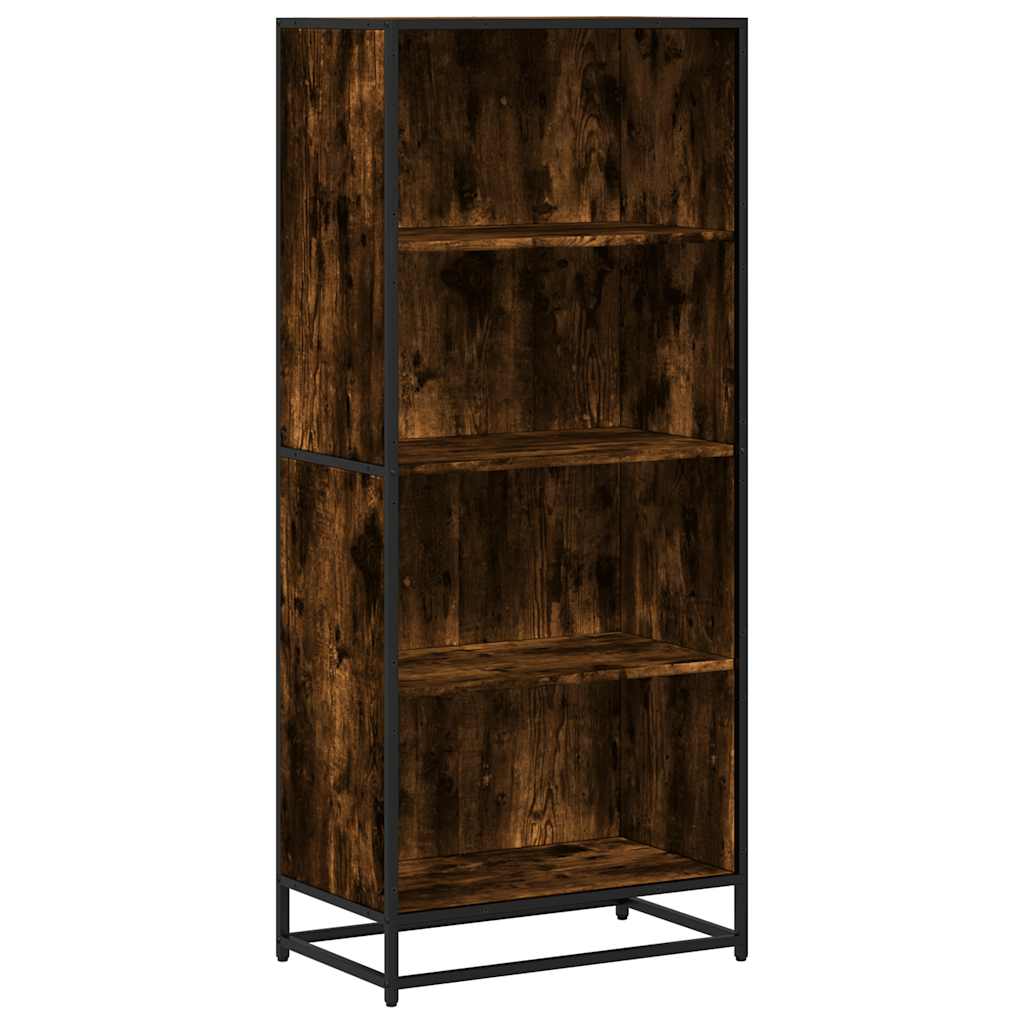 füstös tölgy színű szerelt fa könyvszekrény 60 x 35 x 139 cm