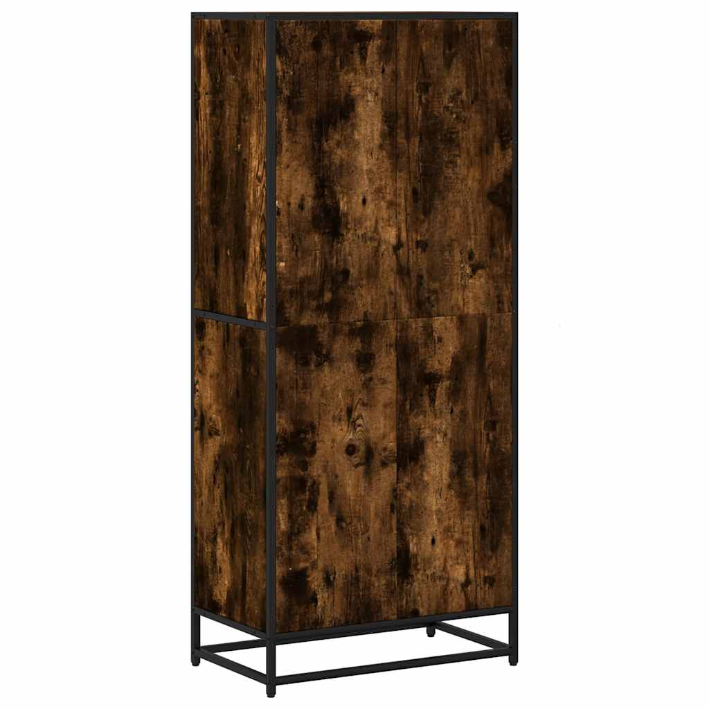füstös tölgy színű szerelt fa könyvszekrény 60 x 35 x 139 cm