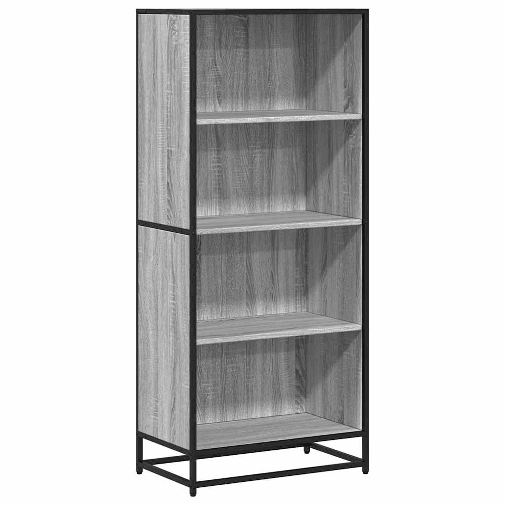 szürke sonoma színű szerelt fa könyvespolc 60 x 35 x 139 cm