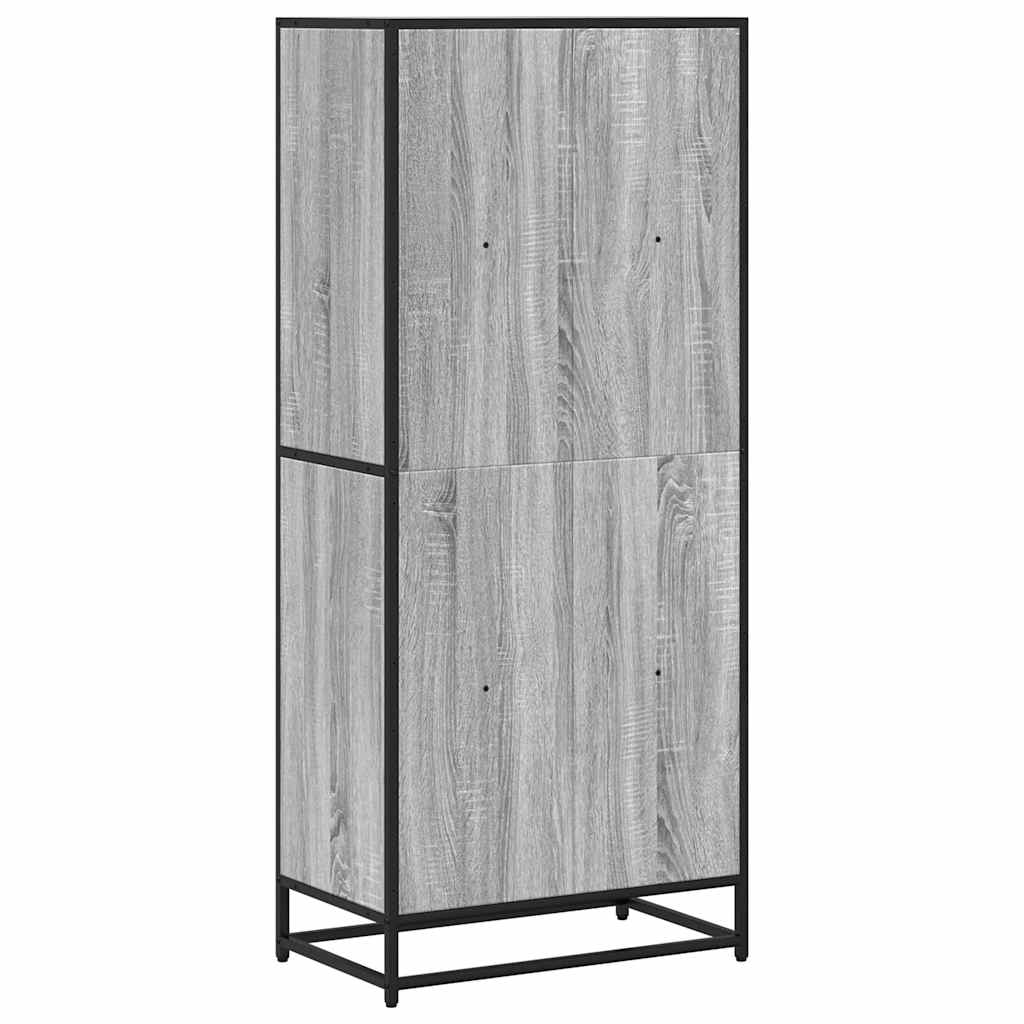 szürke sonoma színű szerelt fa könyvespolc 60 x 35 x 139 cm