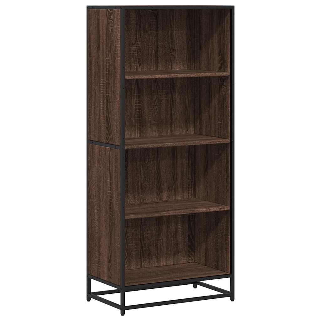barna tölgy színű szerelt fa könyvszekrény 60 x 35 x 139 cm