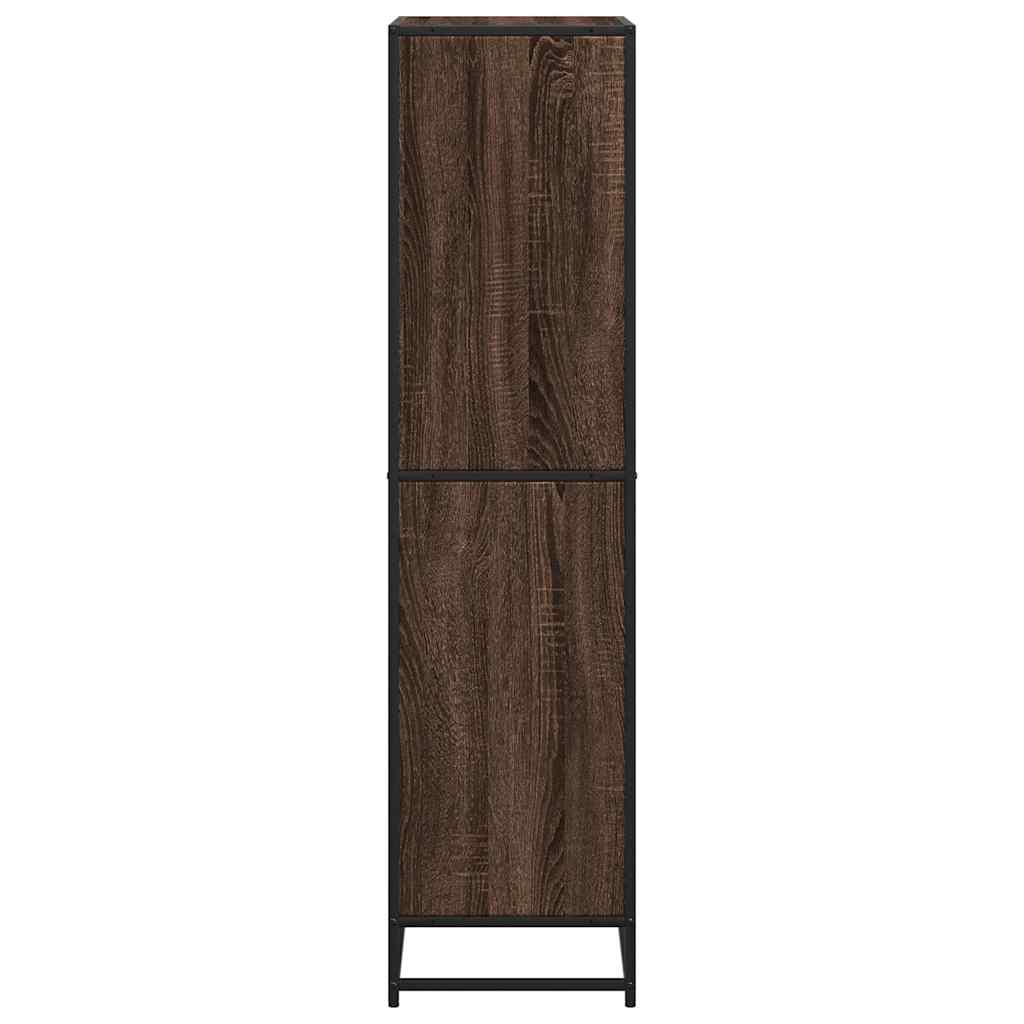 barna tölgy színű szerelt fa könyvszekrény 60 x 35 x 139 cm