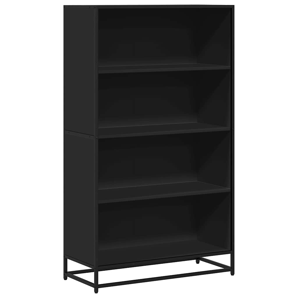 fekete szerelt fa könyvszekrény 80,5 x 35 x 139 cm