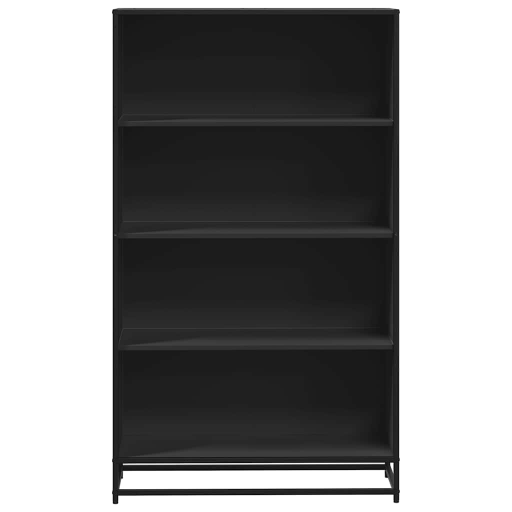 fekete szerelt fa könyvszekrény 80,5 x 35 x 139 cm