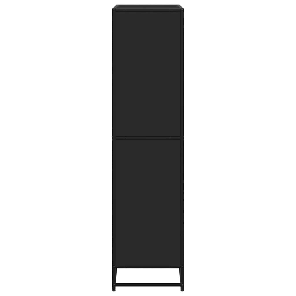 fekete szerelt fa könyvszekrény 80,5 x 35 x 139 cm