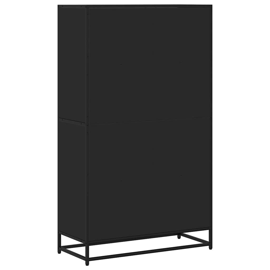 fekete szerelt fa könyvszekrény 80,5 x 35 x 139 cm