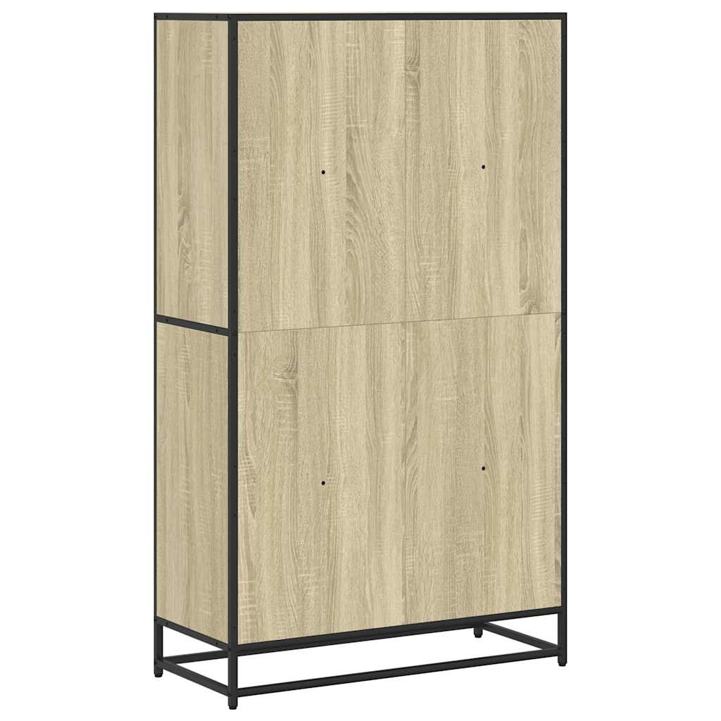sonoma tölgy színű szerelt fa könyvespolc 80,5 x 35 x 139 cm