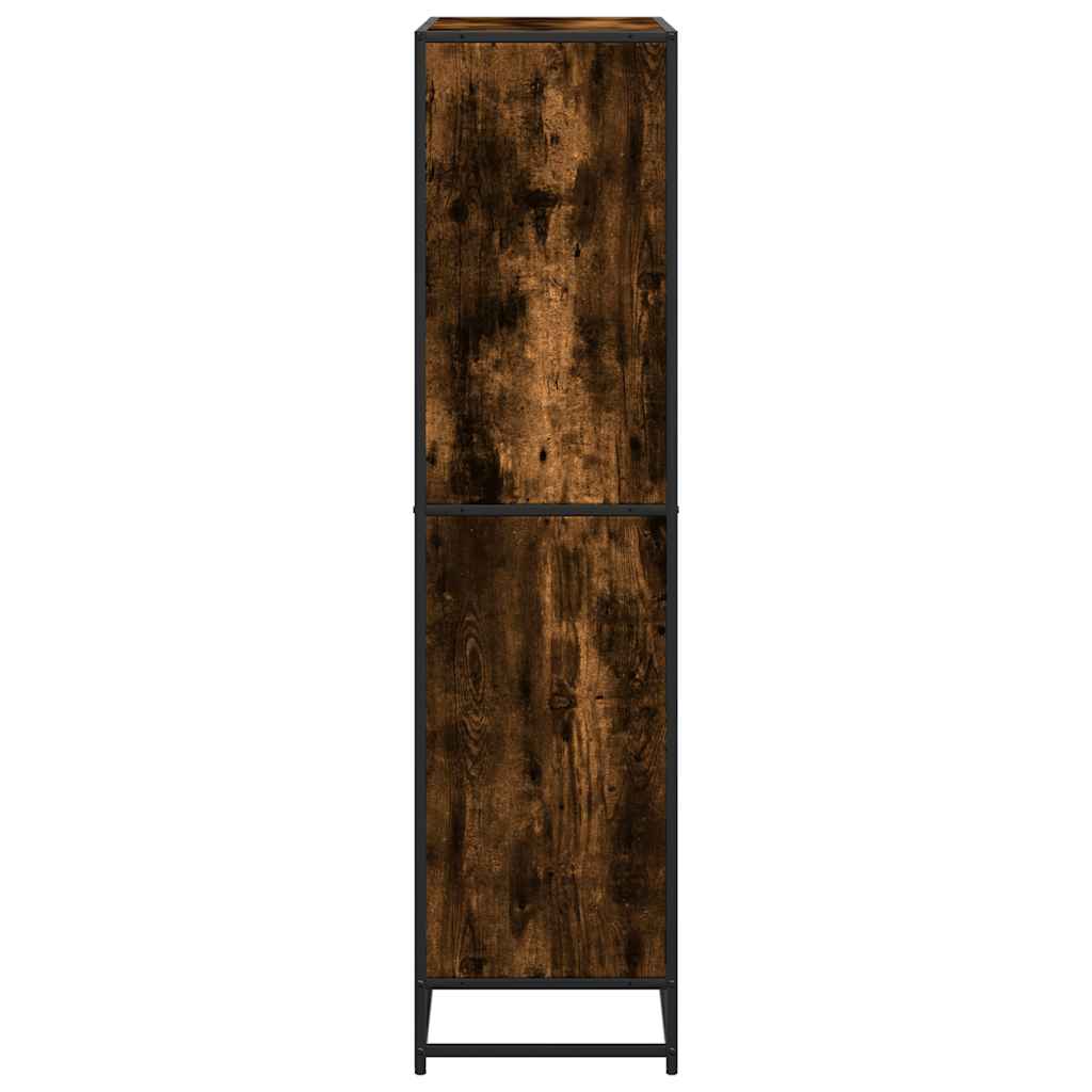 füstös tölgy színű szerelt fa könyvszekrény 80,5 x 35 x 139 cm