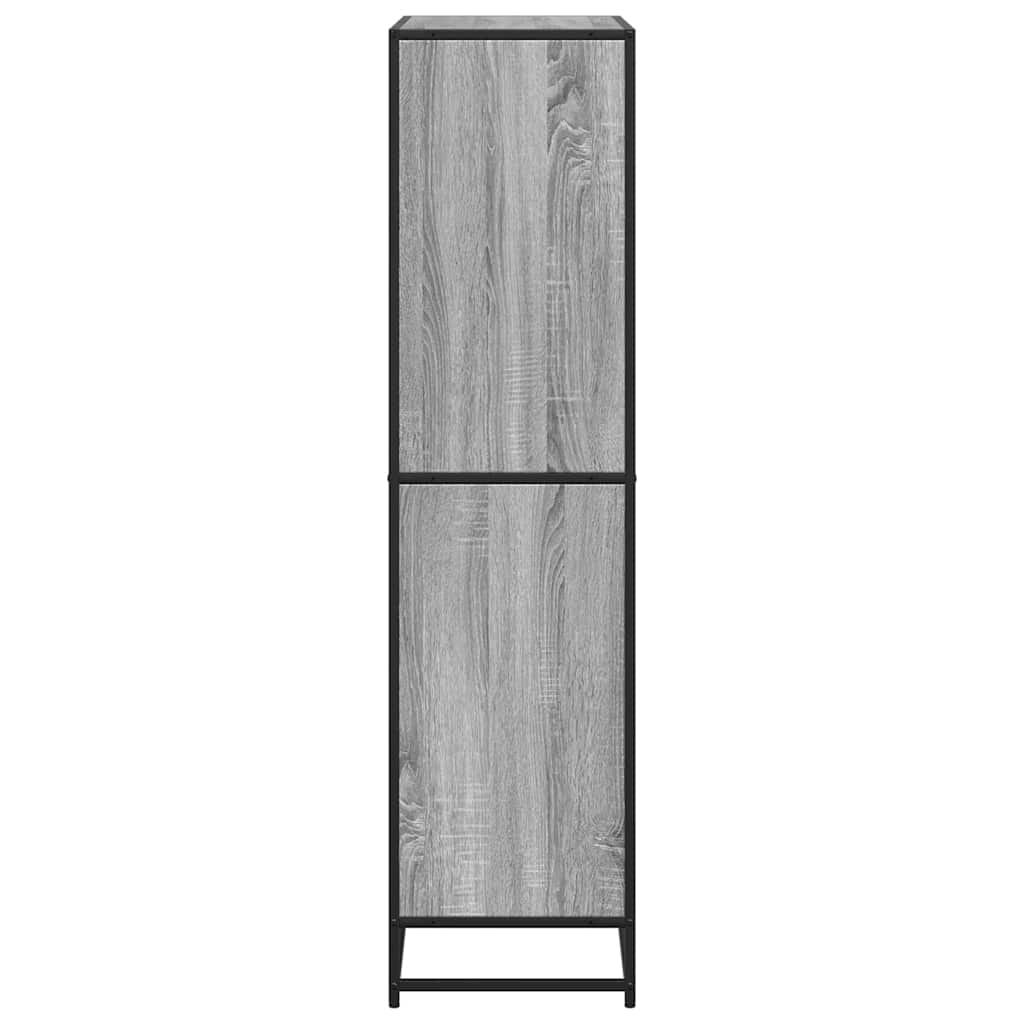 szürke sonoma színű szerelt fa könyvespolc 80,5 x 35 x 139 cm