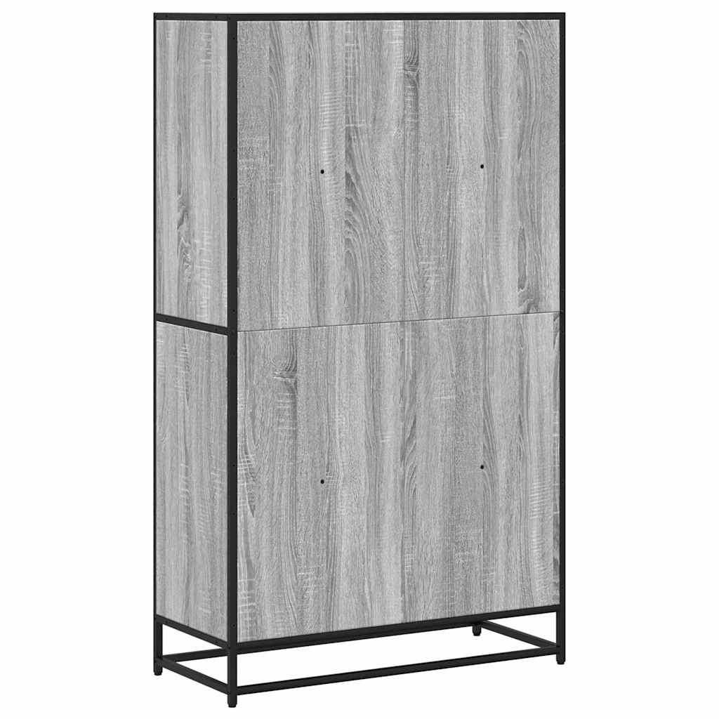 szürke sonoma színű szerelt fa könyvespolc 80,5 x 35 x 139 cm