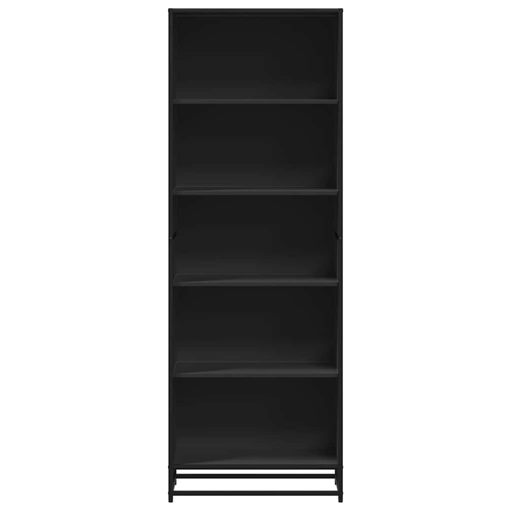 fekete szerelt fa könyvszekrény 60 x 35 x 170,5 cm