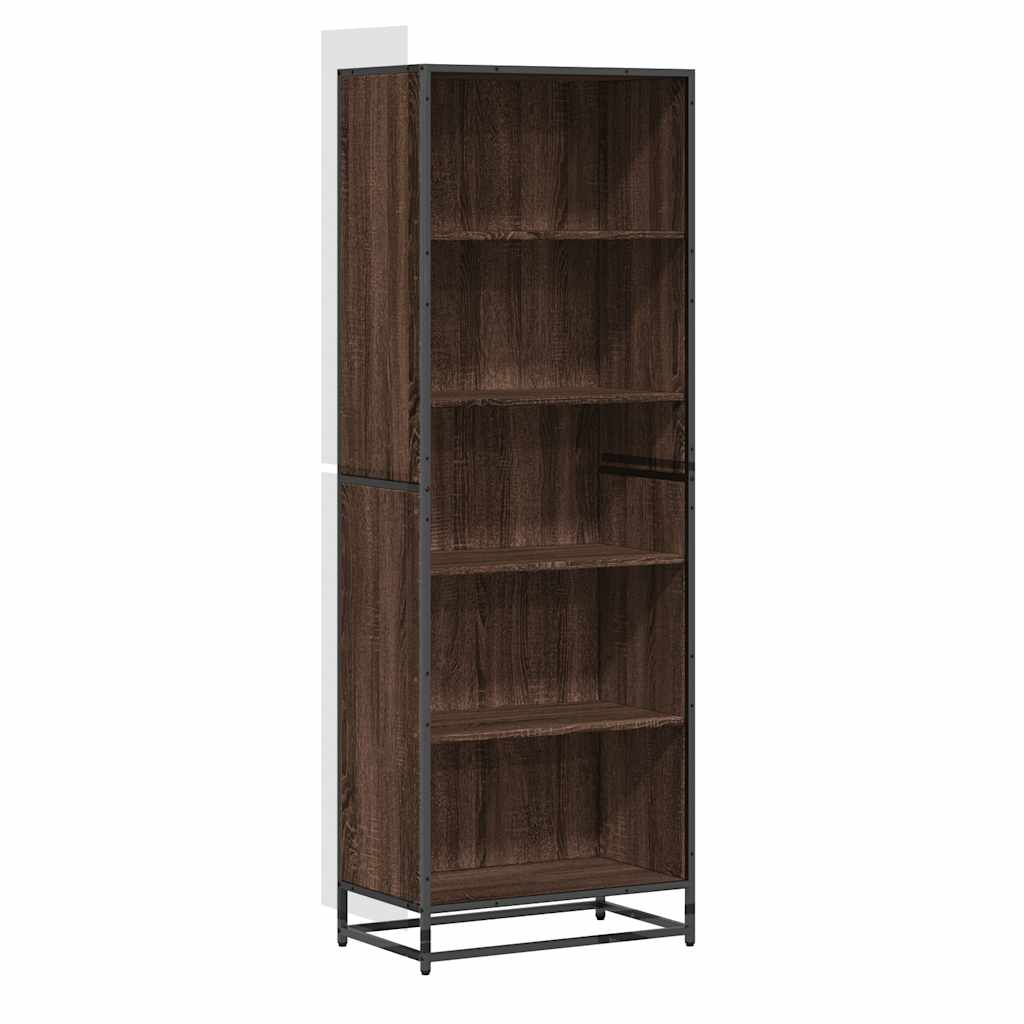 barna tölgy színű szerelt fa könyvszekrény 60 x 35 x 170,5 cm