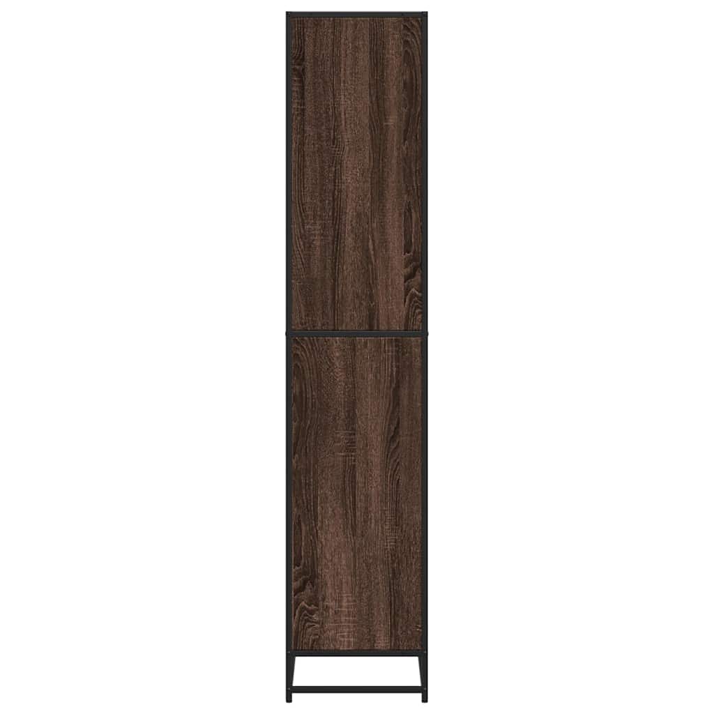 barna tölgy színű szerelt fa könyvszekrény 60 x 35 x 170,5 cm