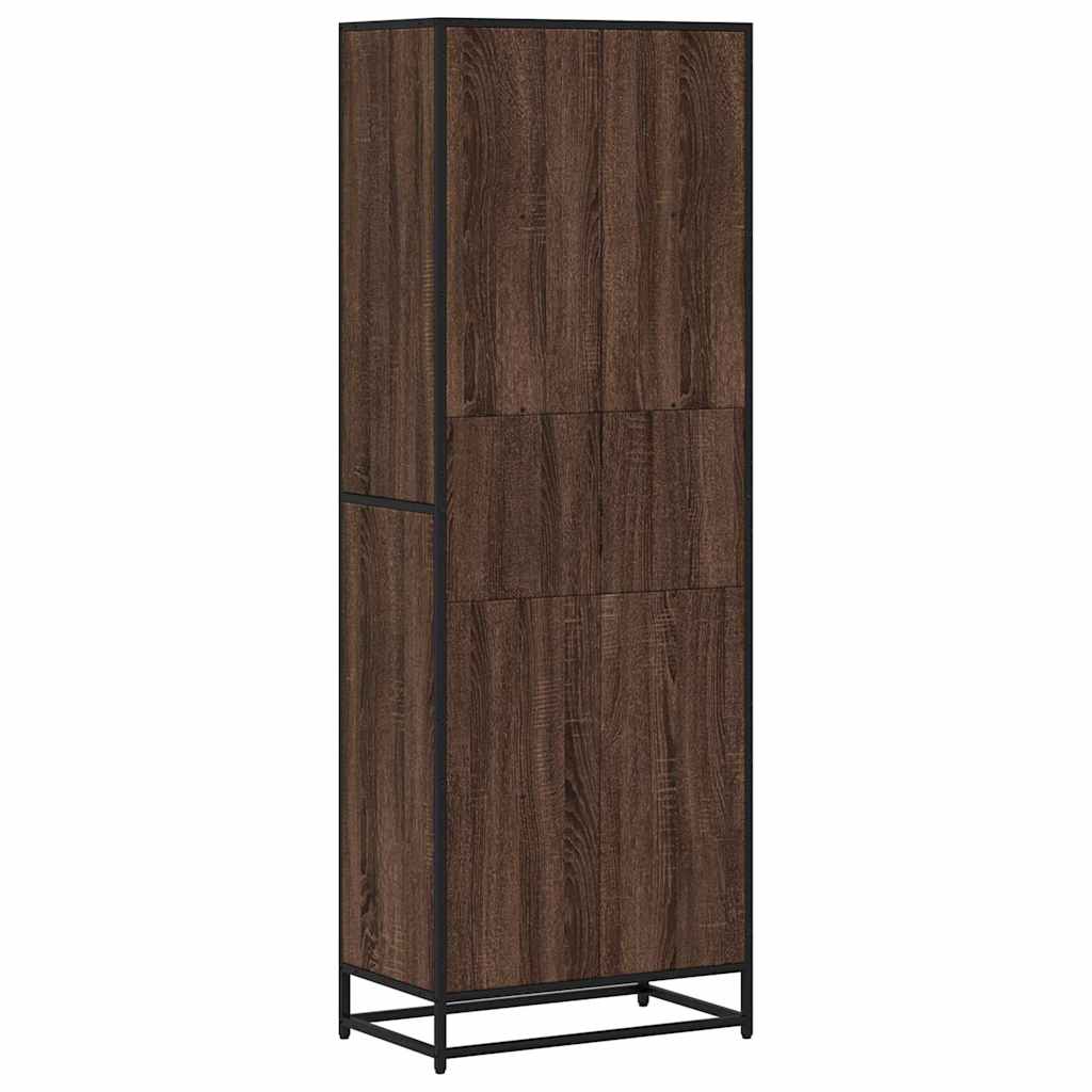 barna tölgy színű szerelt fa könyvszekrény 60 x 35 x 170,5 cm