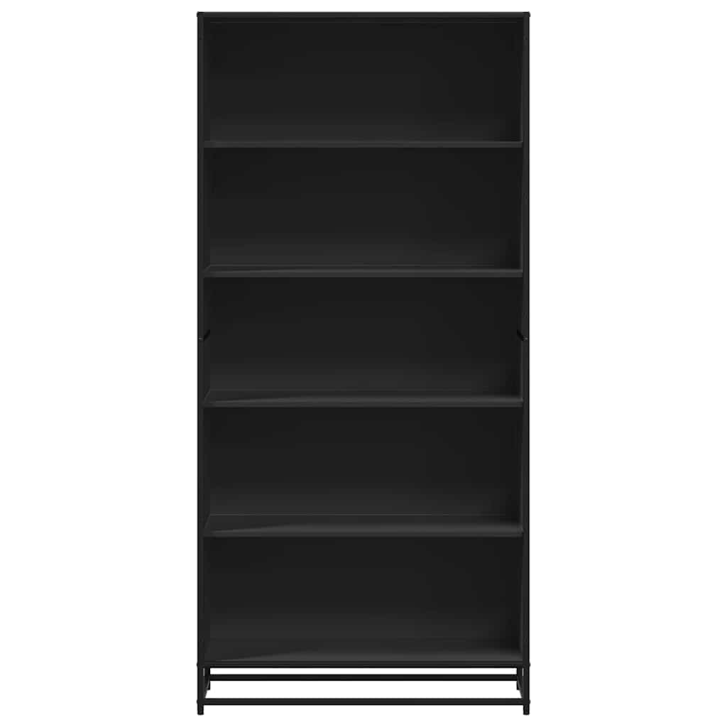 fekete szerelt fa könyvszekrény 80,5 x 35 x 170,5 cm