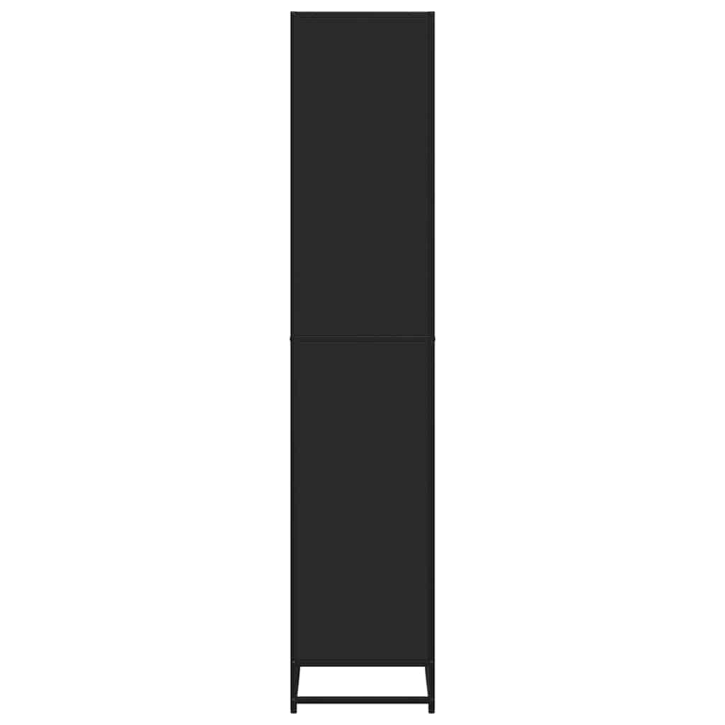 fekete szerelt fa könyvszekrény 80,5 x 35 x 170,5 cm