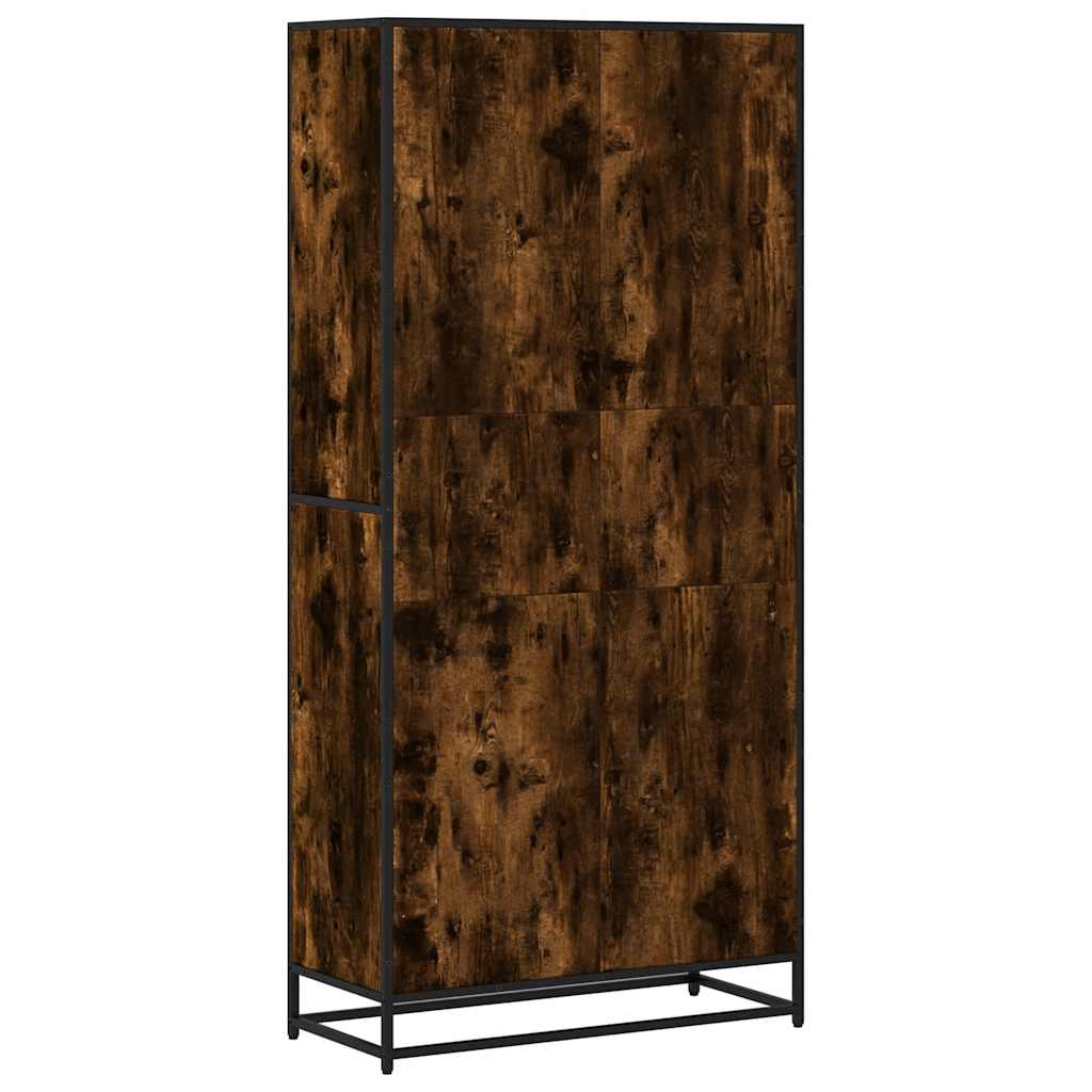 füstölt tölgy színű szerelt fa könyvespolc 80,5 x 35 x 170,5 cm