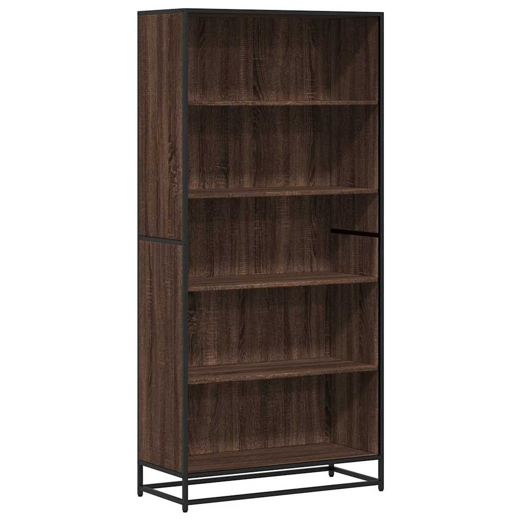 barna tölgy színű szerelt fa könyvespolc 80,5 x 35 x 170,5 cm