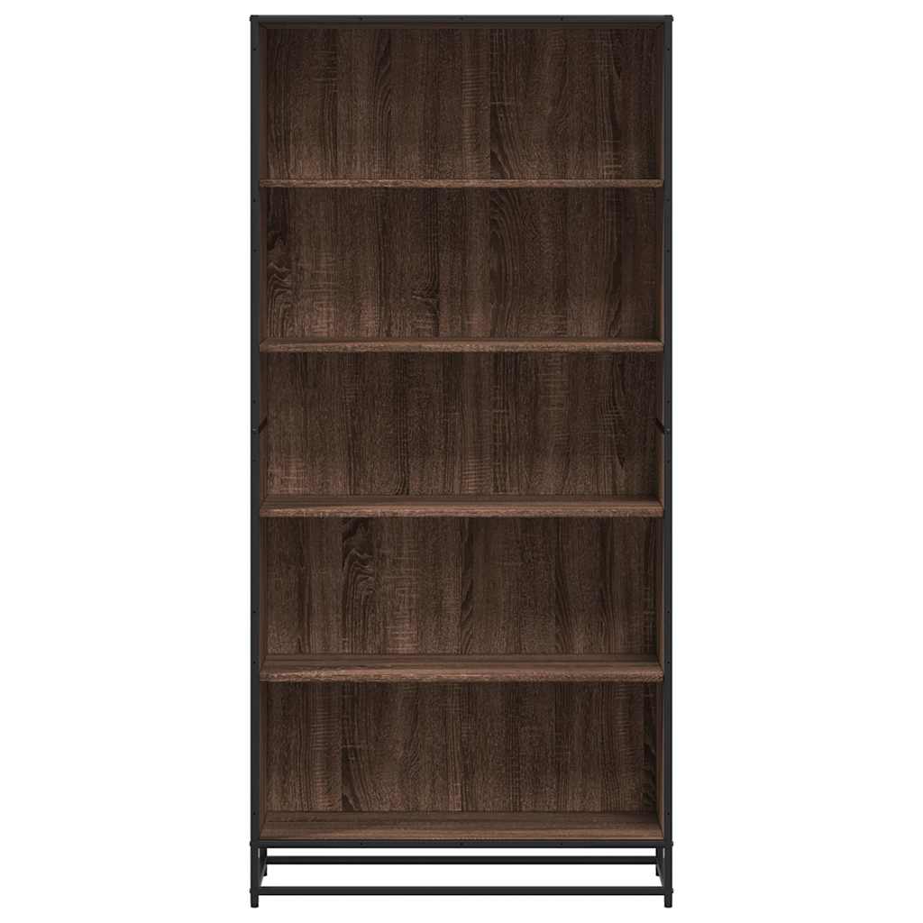 barna tölgy színű szerelt fa könyvespolc 80,5 x 35 x 170,5 cm