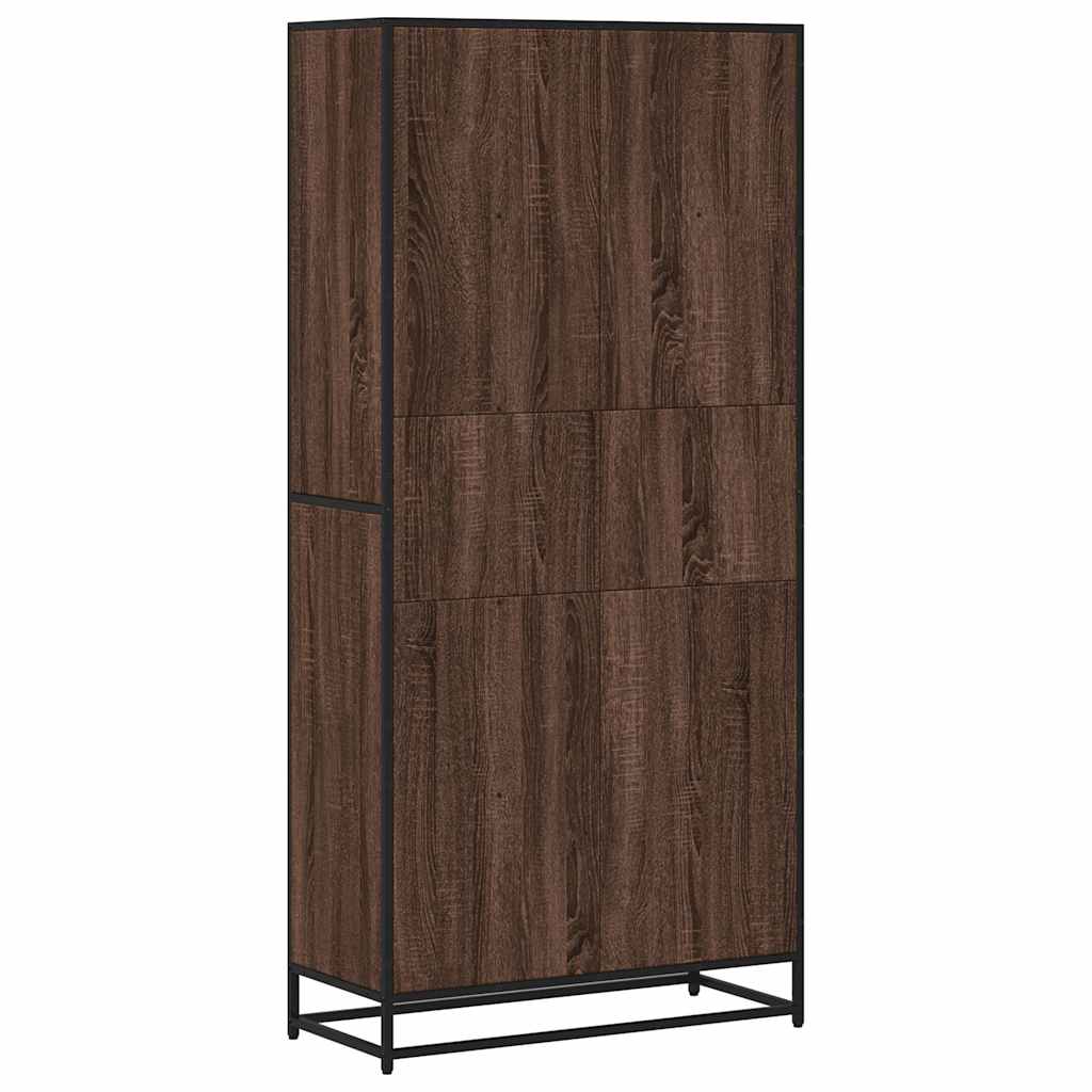 barna tölgy színű szerelt fa könyvespolc 80,5 x 35 x 170,5 cm