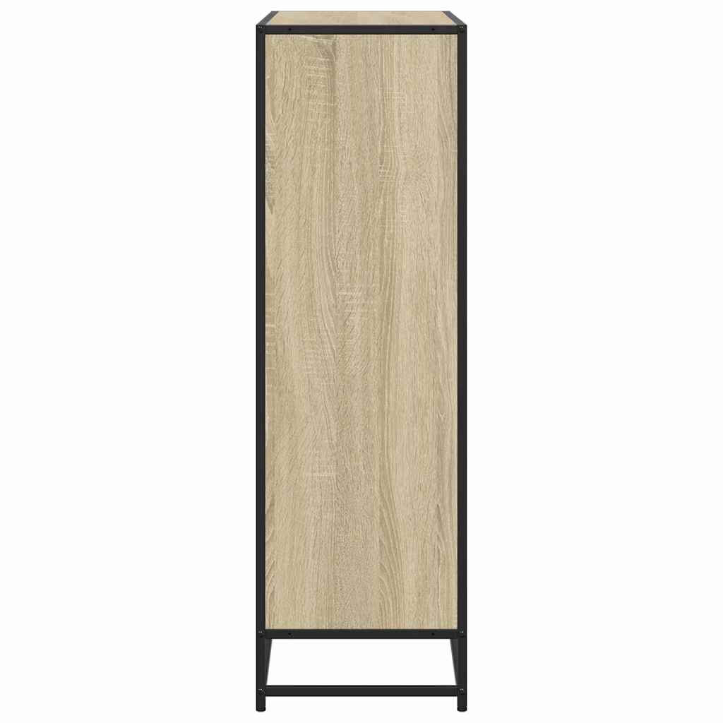 sonoma tölgy szerelt fa és fém könyvszekrény 97,5x33x107,5 cm