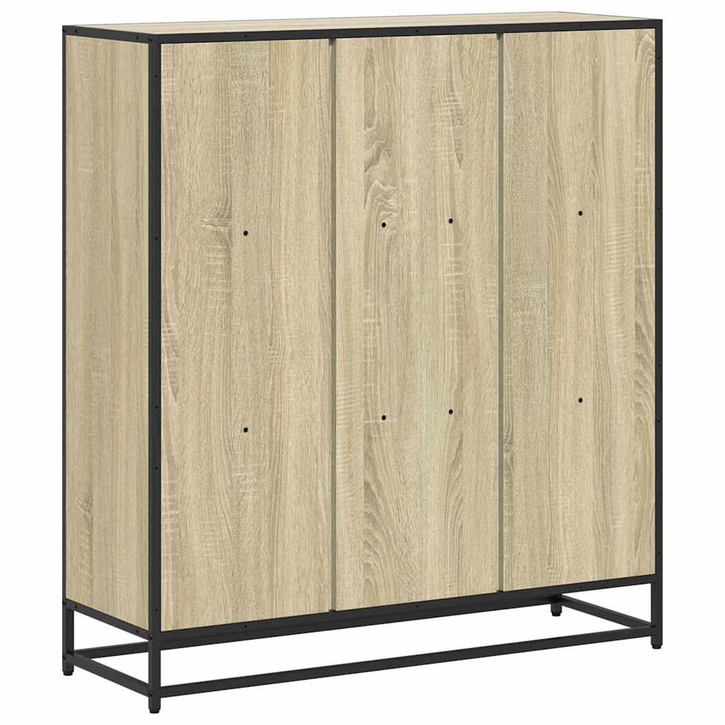 sonoma tölgy szerelt fa és fém könyvszekrény 97,5x33x107,5 cm