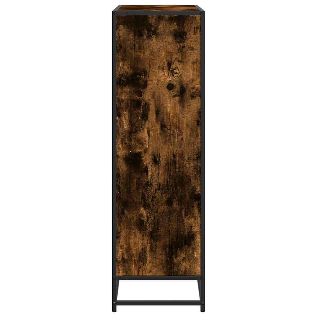 füstös tölgy szerelt fa és fém könyvszekrény 97,5x33x107,5 cm