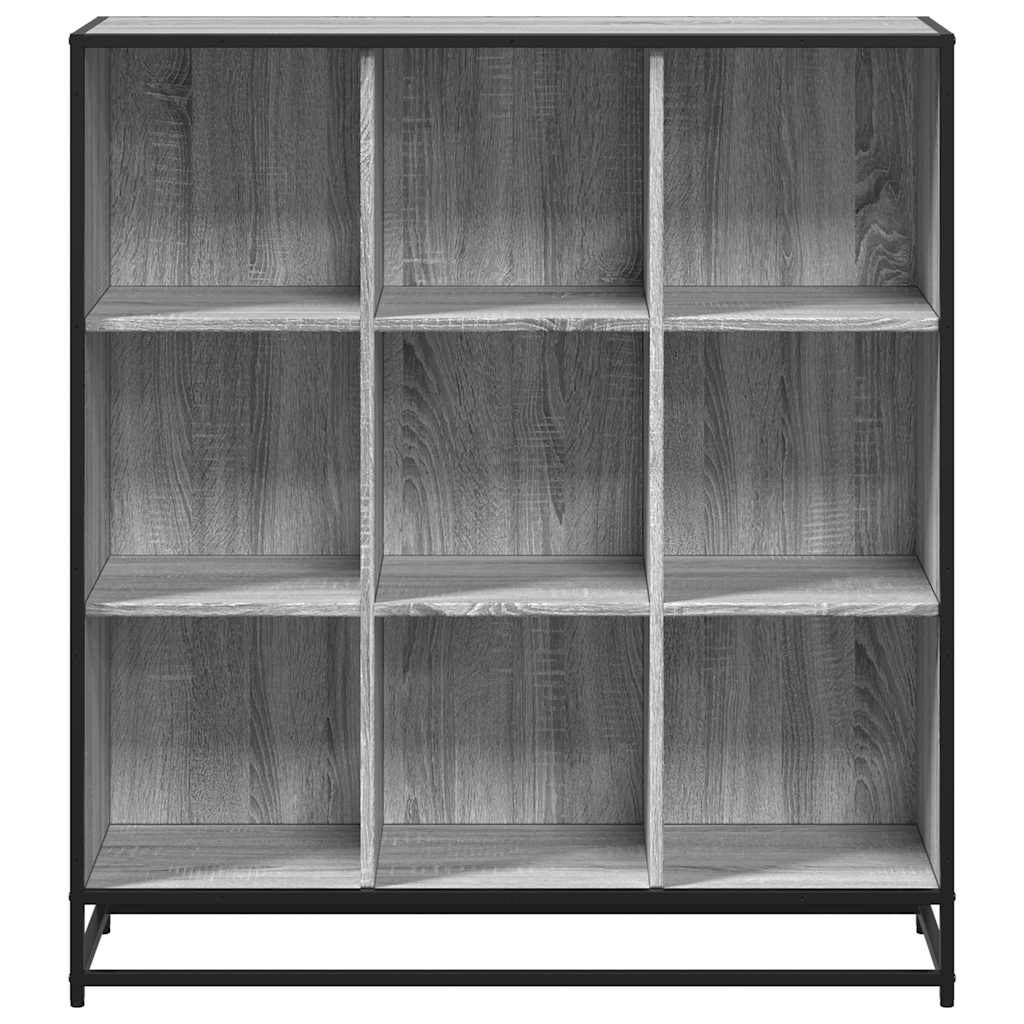 szürke sonoma szerelt fa és fém könyvszekrény 97,5x33x107,5 cm