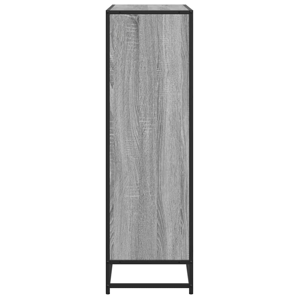 szürke sonoma szerelt fa és fém könyvszekrény 97,5x33x107,5 cm