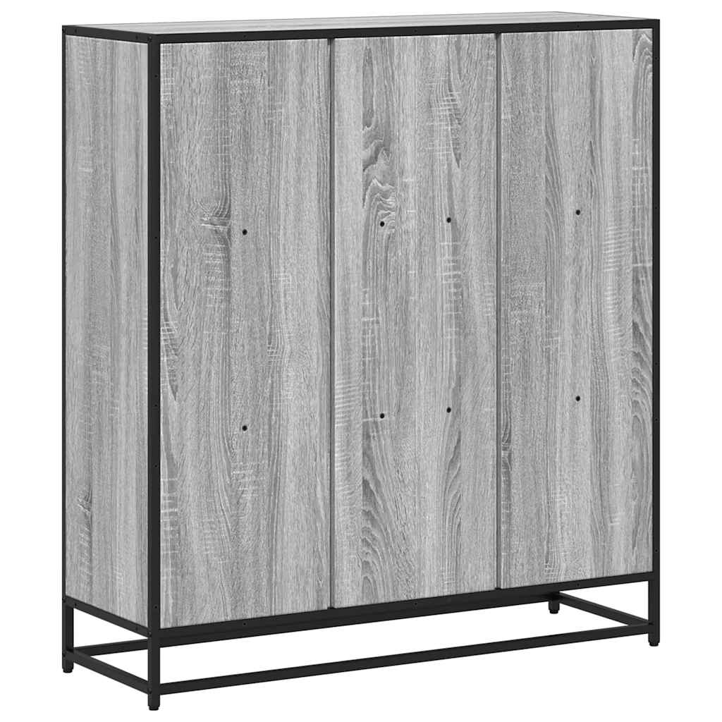 szürke sonoma szerelt fa és fém könyvszekrény 97,5x33x107,5 cm