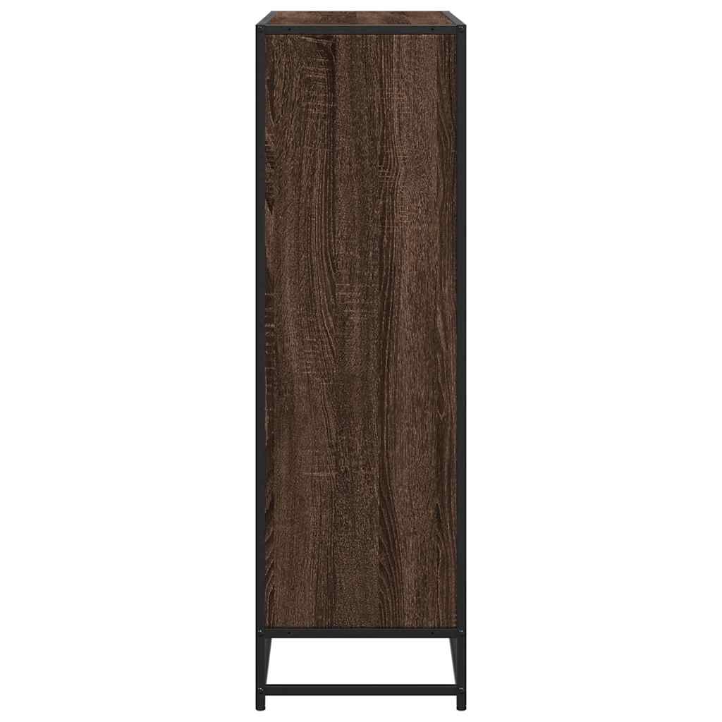 barna tölgy szerelt fa és fém könyvszekrény 97,5x33x107,5 cm