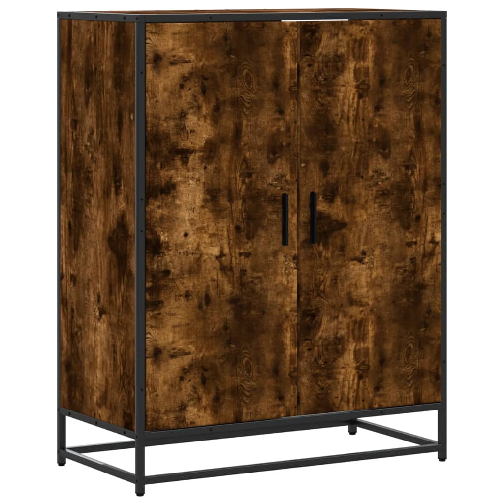 füstös tölgy színű szerelt fa és fém cipőszekrény 75x38x97,5 cm