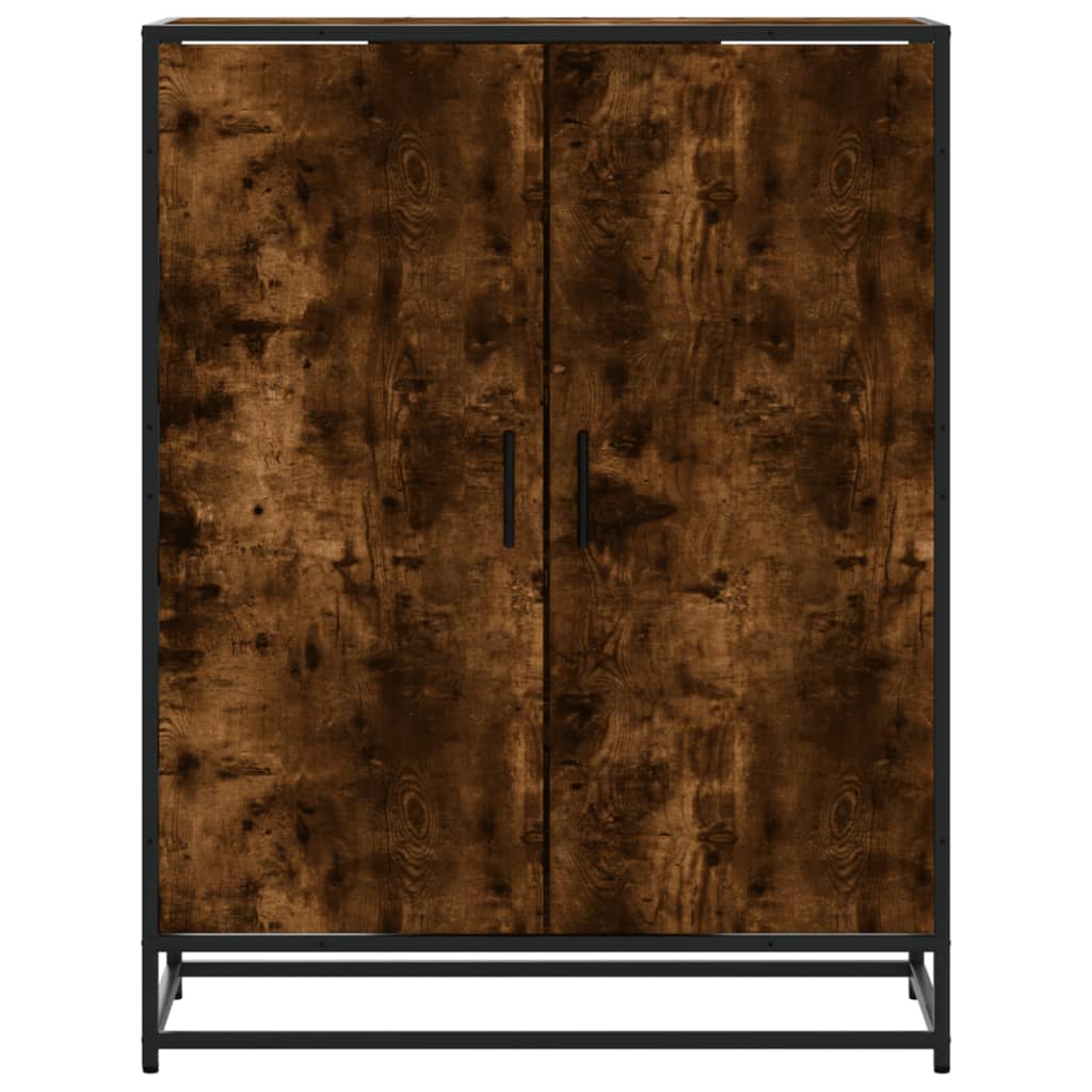 füstös tölgy színű szerelt fa és fém cipőszekrény 75x38x97,5 cm