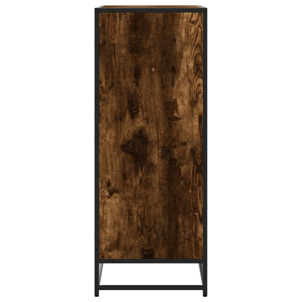 füstös tölgy színű szerelt fa és fém cipőszekrény 75x38x97,5 cm