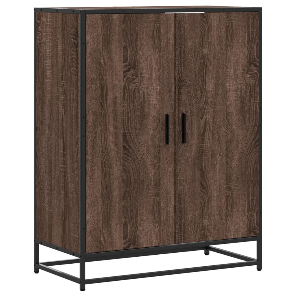 barna tölgy színű szerelt fa és fém cipőszekrény 75x38x97,5 cm