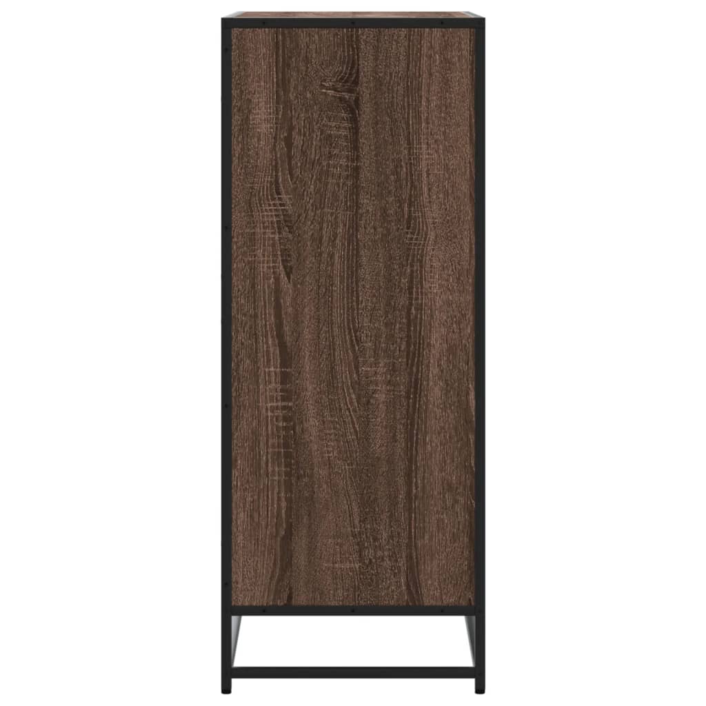barna tölgy színű szerelt fa és fém cipőszekrény 75x38x97,5 cm