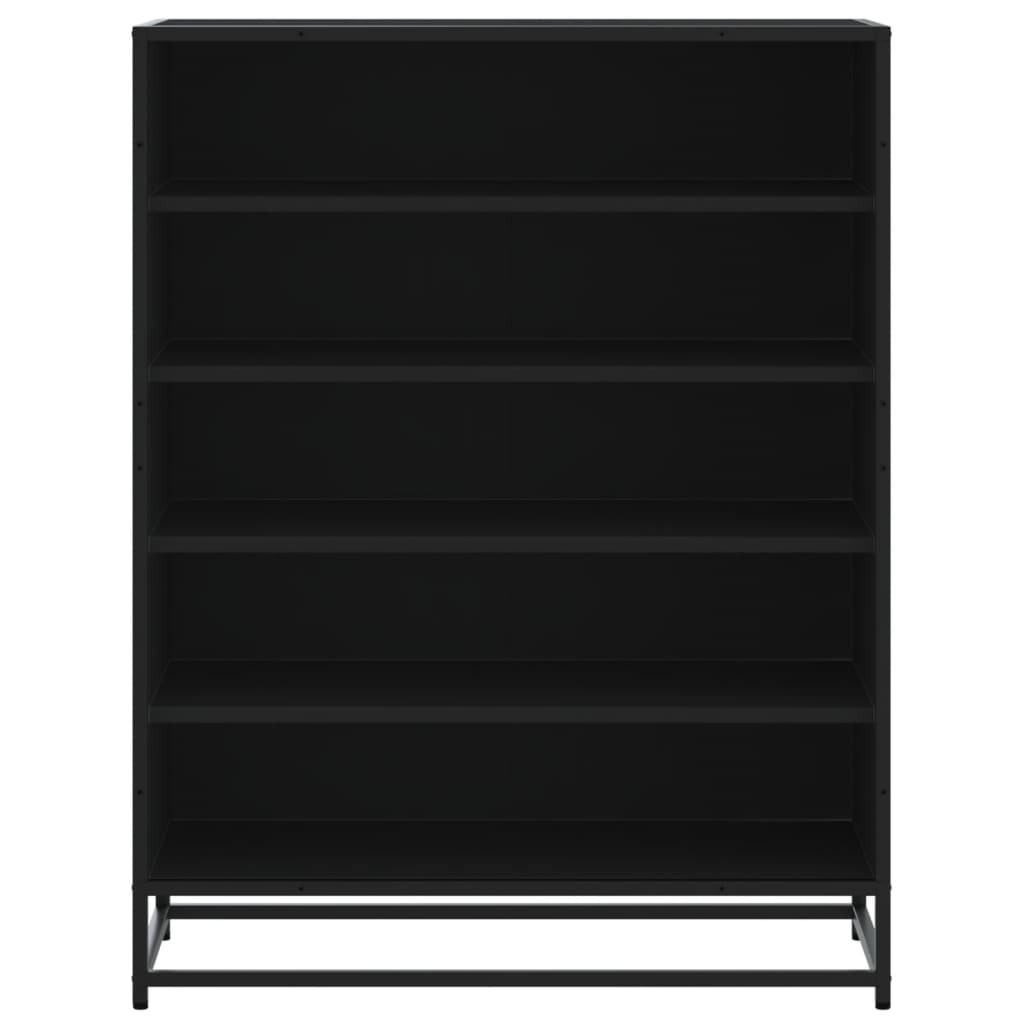 fekete szerelt fa és fém cipőszekrény 75 x 38 x 97,5 cm